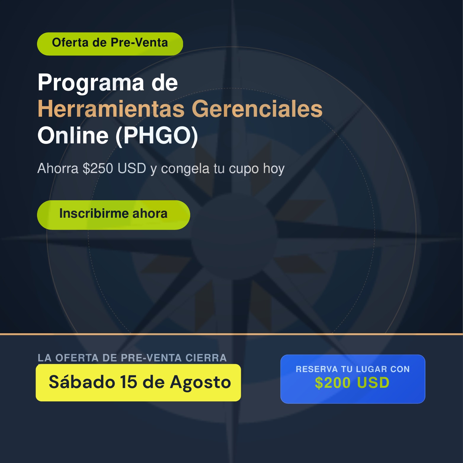 Programa de Herramientas Gerenciales Online PHGO - oferta de pre-venta